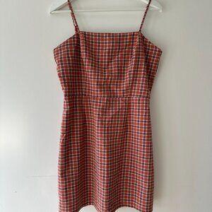Aeropostale Orange Plaid Mini Dress